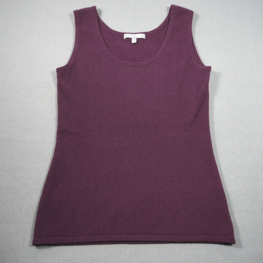 Neiman Marcus Cashmere Scoop Neck Sleeveless Women Tank Top S Soft